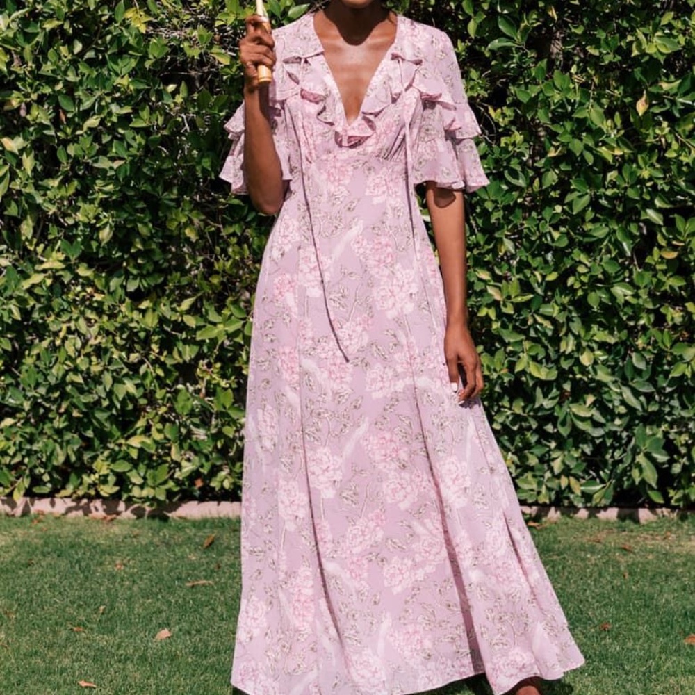 Gal Meets Glam Shelby Dress (Soft Mauve/Deep Rose)